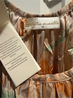 Natalie Martin Satin Floral Dress in Peach, Mint and Taupe